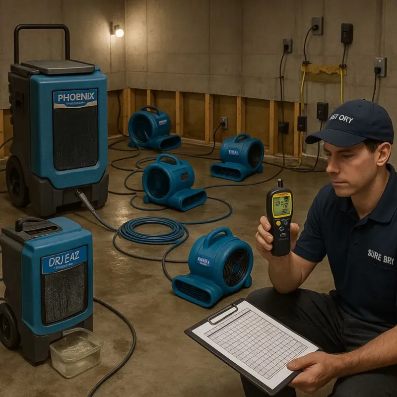 Structural Drying and Dehumidification process in Stewartville, AL